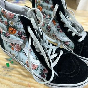 Girls Vans High Top floral shoes